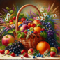 Preview: Diamond Painting Korb mit Obst